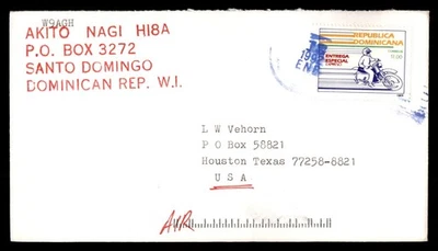 Cubierta Mayfairstamps República Dominicana 1992 W9AGH a Houston TX aau_89917 Foto 1 de 2