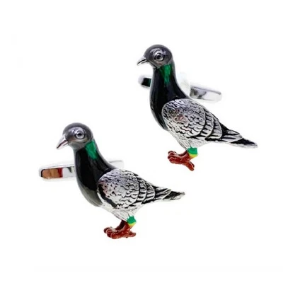 GEMELOS PALOMA Colorido Esmalte Pájaro Común Urbano Vida Silvestre Rodio con BOLSA DE REGALO Foto 1 de 4