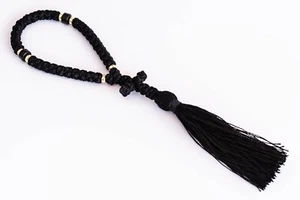 33 knots Black Komboskini Orthodox Prayer Rope Easter gift Eastern rosary Jesus - Picture 1 of 10