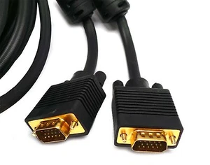 15 PIN HD15 Blue SVGA SUPER VGA Monitor M/M Male Male Cable CORD FOR PC TV NEW - Picture 1 of 22