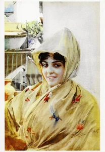 Postcard Anders Zorn "Spanish Girl in Seville" 1887 MINT Unused - Picture 1 of 1