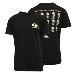 Camiseta Quiksilver Para Hombre Negra Logotipo Oficial Estampado Gráfico S/S (S08) - Imagen 1 de 7