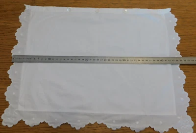 vintage petite TAIE d'oreiller 37x27cm coton Ancien Drap lit DENTELLE de COUSSIN - Photo 1/4