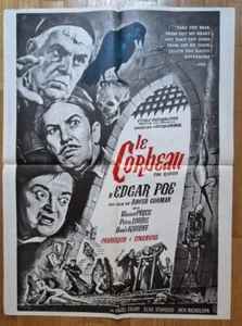 Le Corbeau The Raven - original french poster - Edgar Poe Boris Karloff 60x80 cm - Photo 1/3