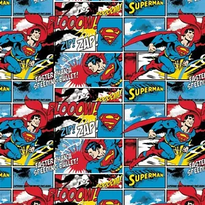 BTHY Super-Man Man of Steel Superman Superheld Baumwolle Flanell Stoff um 1/2 Yard - Bild 1 von 1