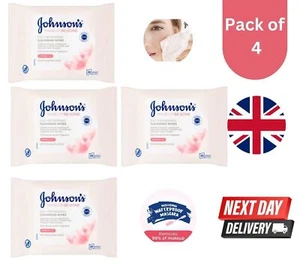 4 x J&J Face Care Refreshing Wipes 25s All Skin Types, Makeup Remover & Cleanser - Picture 1 of 9