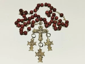 ANTIQUE POST MEDIEVAL MEN'S LADIES BRASS ORTHODOX CHRISTIAN CROSSES WITH CHAIN  - Picture 1 of 8