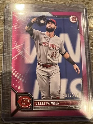 2022 Bowman Fuchsia Border /299 Jesse Winker #97 Paper Veteran Reds - Image 1 of 2