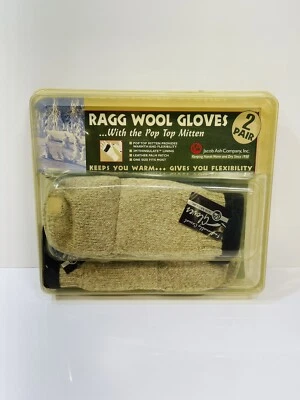 Guantes de lana Jacob Ash Ragg vintage con guantes pop top. 2 pares. Nuevo stock antiguo. Foto 1 de 3