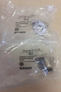 2 pezzi SUHNER 23 N-50-0-1/133 N 50 ohm femmina da pannello flangia 4 buchi - Zdjęcie 1 z 1