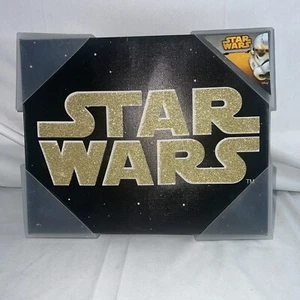 Star Wars Disney 8”x10" Logo Painting Wall Art Canvas Decor by artissimo NEW - Picture 1 of 7