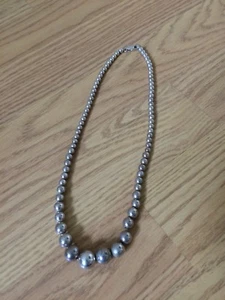 Navajo Pearl Necklace Sterling Silver Graduated 18” - Picture 1 of 2