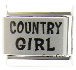 Country Girl 9mm Italian Charm Laser Etched Modular Link