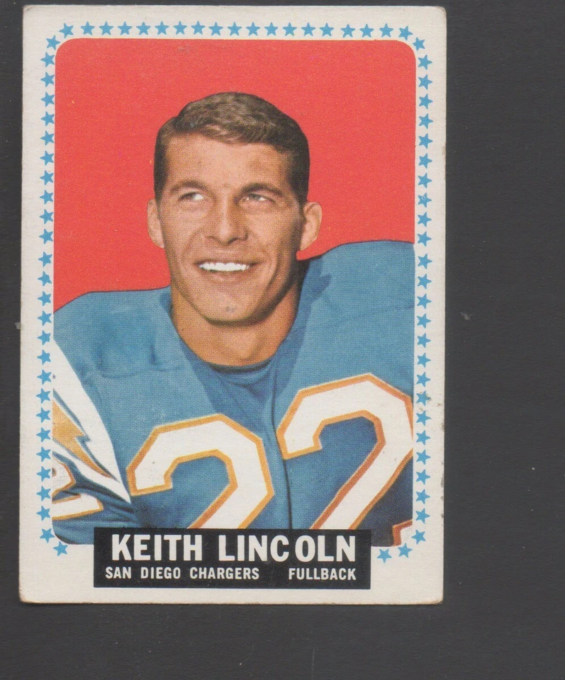 1964 Topps Football Card #164 Keith Lincoln-San Diego Chargers Vg Ex Card - Image 1 of 1