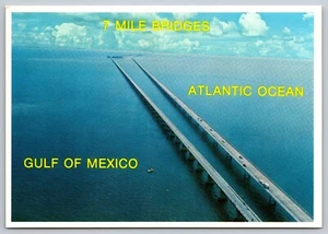 Postcard Florida Keys 7 Mile Bridges Aerial view 22E - Picture 1 of 2