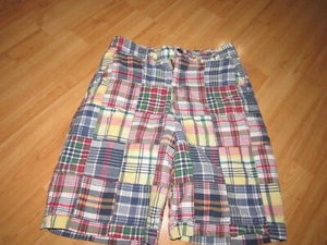 RALPH LAUREN POLO Shorts Boy's Sz 12 Patchwork Plaid Pony Logo Cotton EUC - Picture 1 of 5