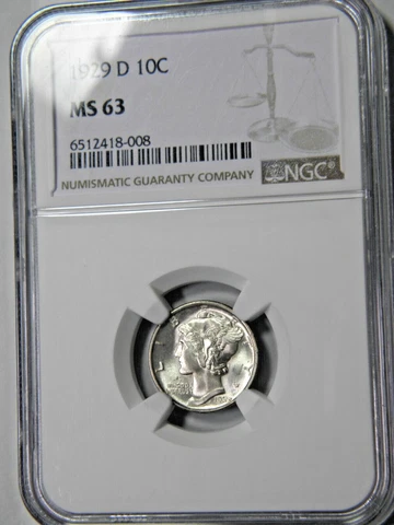 1929-D MERCURY DIME NGC MS63 CHOICE AND BRILLIANT FOR GRADE Cover
