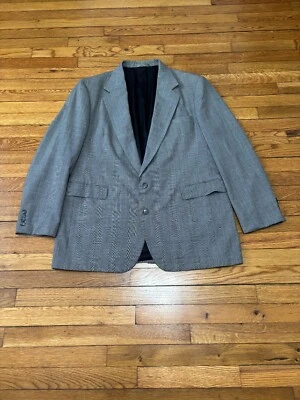 Chaqueta Blazer Haggar Imperial De Colección Para Hombres 46L Gris Glen Check Lana Abrigo Deportivo Foto 1 de 4