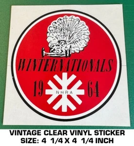 WINTERNATIONALS 1964 NHRA - VINTAGE 90's CLEAR VINYL DECAL STICKER - DRAG RACING - Picture 1 of 2