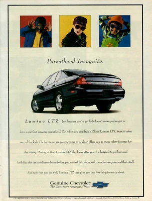 1998 Chevrolet Lumina LTZ 6 Passenger Sedan Parenthood Original Print Ad - Image 1 of 2