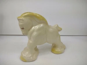 Vintage Mid Century Trojan Horse Stallion Planter ceramic white yellow - Picture 1 of 8