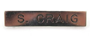 Gemsco Silver Metal Name Tag Badge 1/2" X 2.5" (S. CRAIG) - Picture 1 of 2