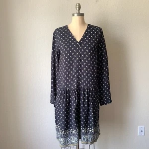 Vestido con botones cintura caída GARNET HILL estampado floral azul marino WMNS talla 2 - Imagen 1 de 11