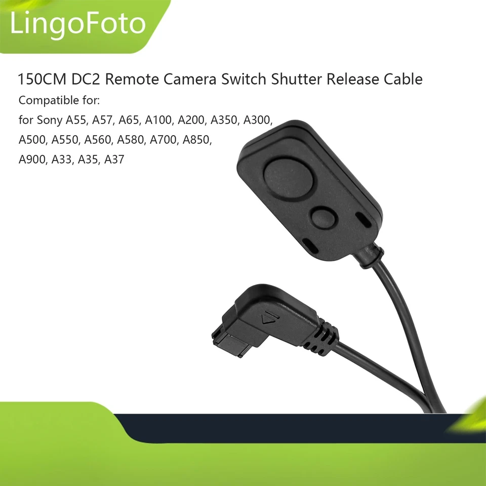 Cable de liberación de obturador interruptor cámara remota 150 cm DC2 para Sony A55 A57 A65 A100 Foto 1 de 4