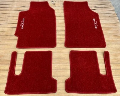 Подходит для Honda CRX Civic EF Vtec красный бархат коврики ковер 4 шт 1988-1991 красный - Изображение 1 из 4