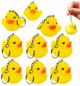 2" Yellow Ducky Keychains (12 Pack) Birthday Party Favor Carnival Prizes Key Ch - Picture 1 of 8