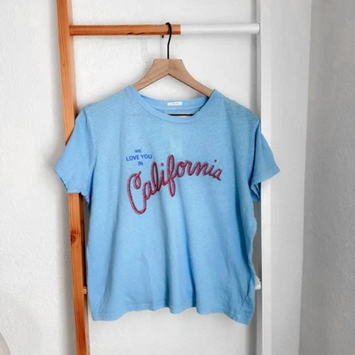 Camiseta Mother The Pecaminosa en We Live You In California Lov Manga Corta Azul Nueva L Foto 1 de 4