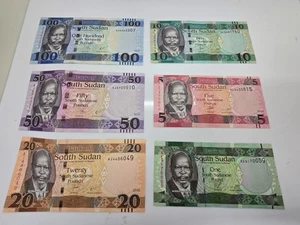 Bank Of South Sudan 2015 - 2017 Banknotes 100 50 20 10 5 1 Pounds Set of 6 - Picture 1 of 6