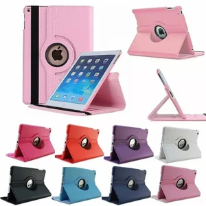 360 Rotating Leather Folio Case Cover Stand for iPad 2 3 4 Mini 4 5 Air 9.7 10.2 - Picture 1 of 40