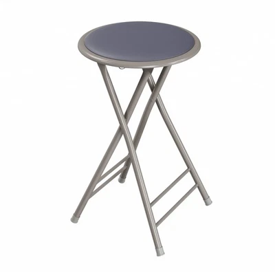 Gray 24 Inch Cushioned Folding Stool Extra Seating 300 Lb Capacity - Image 1 of 3