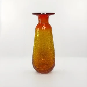 Vintage MCM Rainbow Art Glass Crackle Decanter 7 5/8” Amberina NO STOPPER - Picture 1 of 7