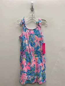 LILLY PULITZER SIZE 8/10 Pink Blue/White Girl's Romper - Picture 1 of 2