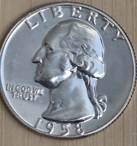 1958 Washington Proof Quarter - 90% Silver - Lower Mintage Pre-65 Proof - Picture 1 of 7