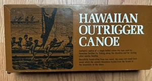 Anekona Hawaiian Outrigger Canoe Koa Wood W/ Booklet, Box 1969 Vintage - Picture 1 of 13