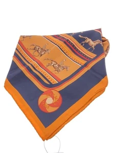 Hermes Carré 90 SEQUENCES Orange Multicolor Seidentuch Etikett ohne Karton gebraucht. - Bild 1 von 3