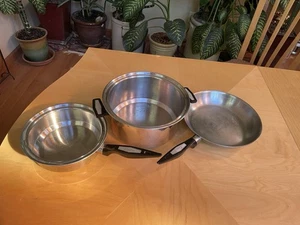 3 Pc Carico Forever Nutri-Tech 5 Ply Alcore 18-10 Stainless 304SS Stockpot Pan+ - Picture 1 of 12