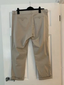 Monsoon Women's Beige Cotton Chino Trousers, Size 14 - Picture 1 of 4