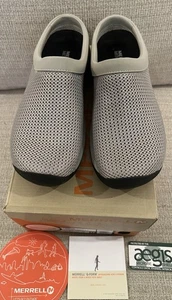 NUOVI sandali Merrell Encore Breeze 2 argento grigio nebbia donna 9 M rete slide on - Foto 1 di 12