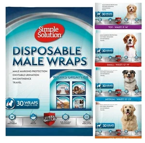 Pañales desechables para perros súper absorbentes a prueba de fugas aptos para perros machos, 30 envolturas - Imagen 1 de 16