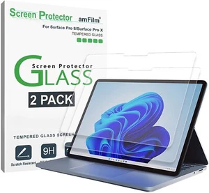 (2 Pack) amFilm Microsoft Surface Pro 11/10/9/8 Surface Pro X Tempered Glass - Afbeelding 1 van 7