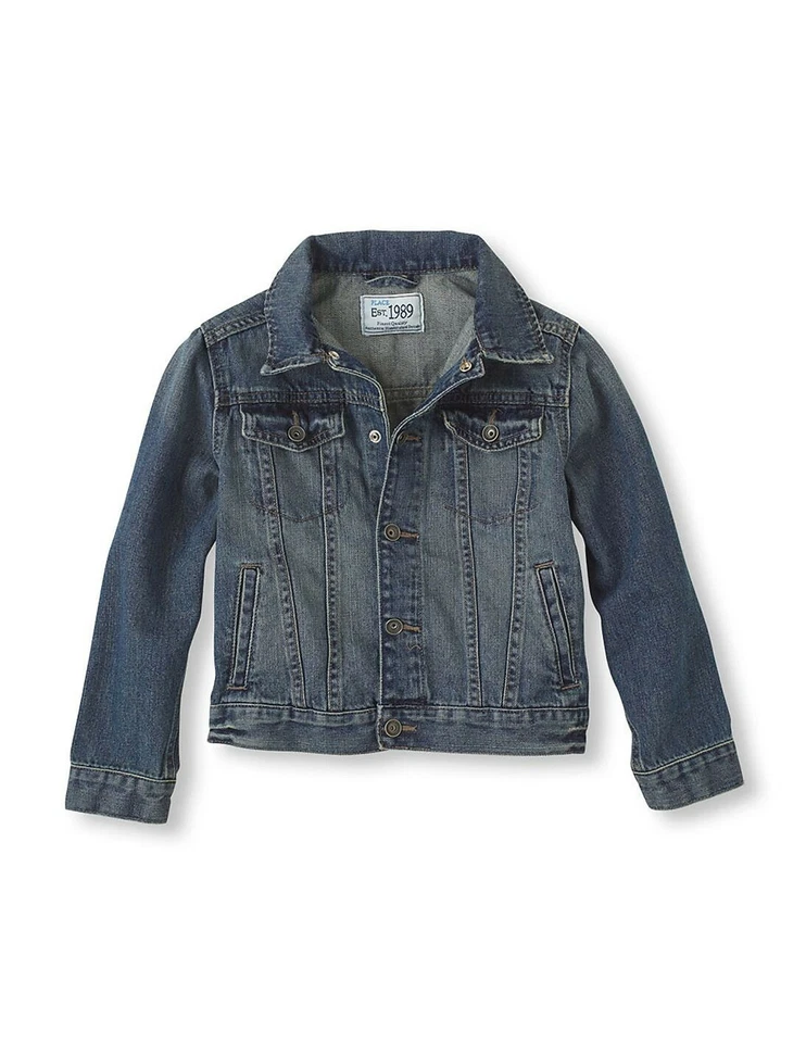 Chaqueta vaquera azul THE CHILDREN'S PLACEoys - Stream Wash.  Frontal a presión forrado Foto 1 de 1