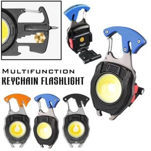 Multi-Function Mini Keychain Flashlight LED Torch Work Lamp Cigarette Lighter - Picture 1 of 13