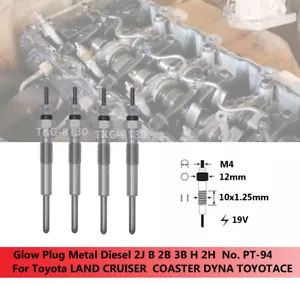 4pcs Glow Plugs 19850-56010 Use For TOYOACE LAND CRUISER PRADO DYNA COASTER - Picture 1 of 6