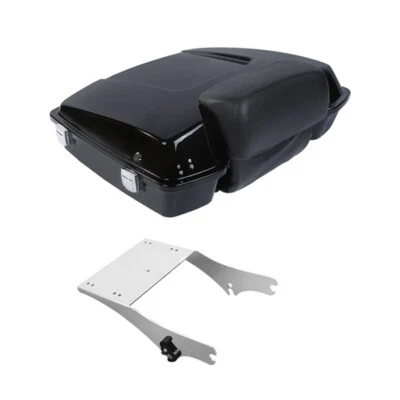 Baúl de afeitar con soporte de montaje apto para Harley Touring Road King 97-08 con respaldo Foto 1 de 4