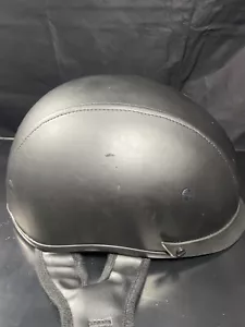 Motorcycle Helmet Half Shell Black XXL Leather - Picture 1 of 6