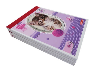 PELIKAN VERTRIEBSGESELLSCHAFT MBH & CO. KG 5 Stück Herlitz Notizblock A6 kariert Pretty Pets 3 Motive sortiert 70g/m² weiß